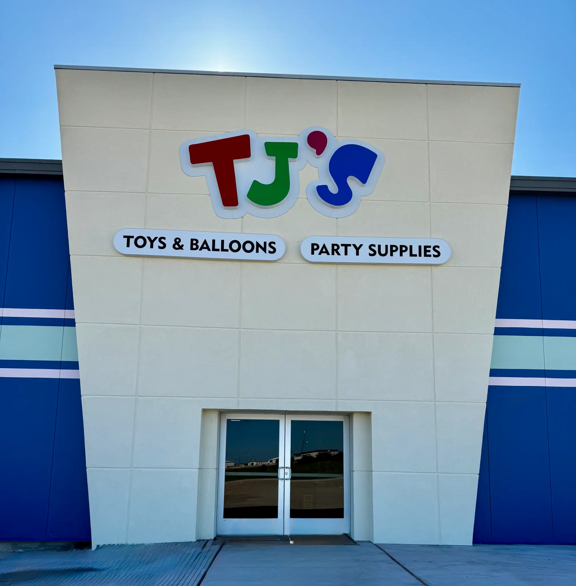 TJ's Toys & Party Supplies store front in Abilene, Texas